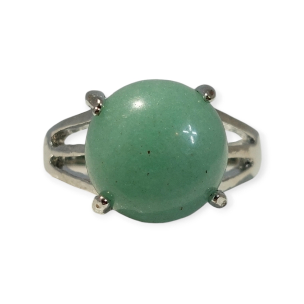 2 For $20 Sale Fashion Jewelry Ring Size 7.5 Crystal Green Gemstone Silver